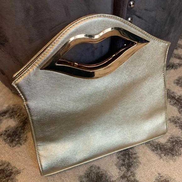 Gold lip handbag - Picture 2 of 4